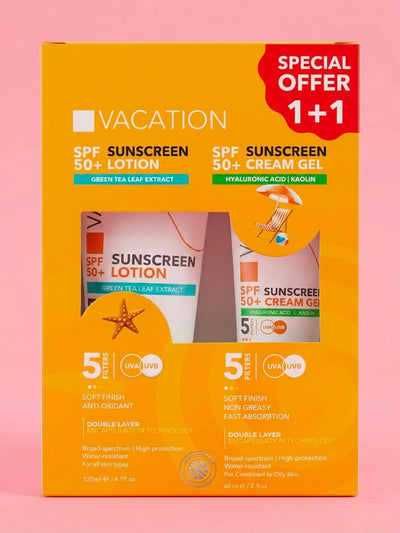 Vacation Sunscreen Lotion 120ml & CREAM GEL 60 ML