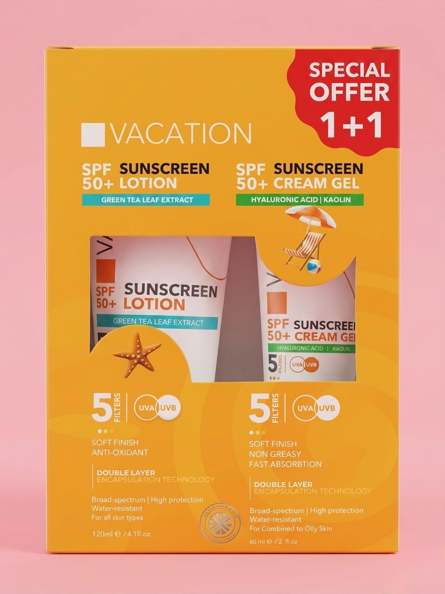Vacation Sunscreen Lotion 120ml & CREAM GEL 60 ML